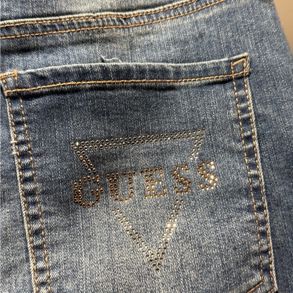 Guess Blue Denim High-Waisted Shorts - Picture 4 of 5